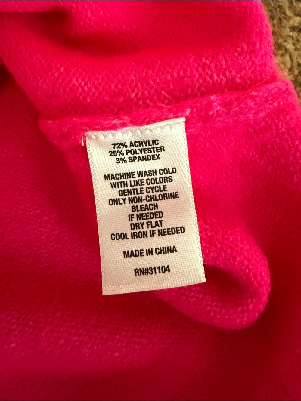 NWT Crown & Ivy Hot Pink Cardigan V Neck Black Trim Sweater Size M Barbiecore - Picture 4 of 6